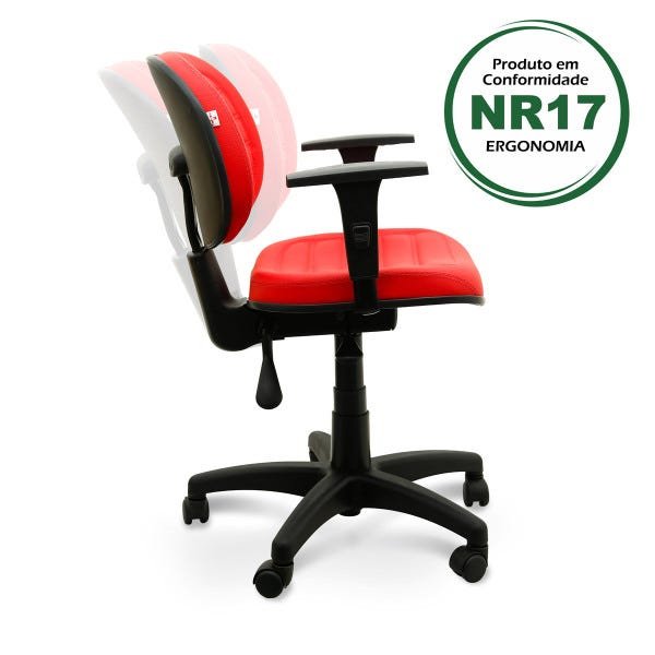 Cadeira Executiva Giratória Martiflex Internauta Premium NR17 Int6022Pt25Covm Couríssimo Vermelho - 1