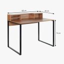 Ver imagem 3 de Escrivaninha Industrial 100cm Mart Home Mh21Ae com Nichos Amadeirado Escuro