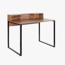 Ver imagem 2 de Escrivaninha Industrial 100cm Mart Home Mh21Ae com Nichos Amadeirado Escuro