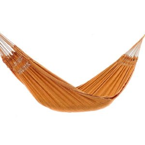 Rede de Dormir Jeans Life Laranja com Franjas
