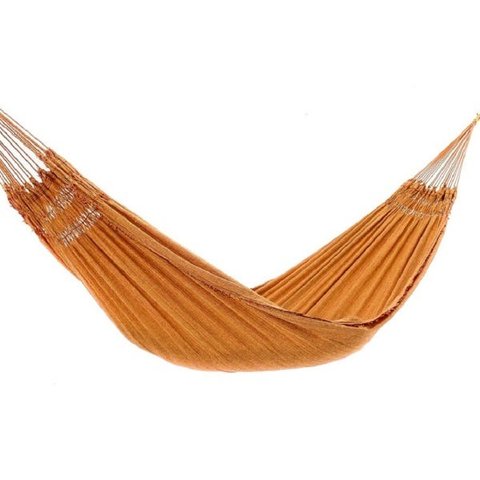 Rede de Dormir Jeans Life Laranja com Franjas