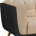 Ver imagem 6 de Sofá 2 Lugares 200cm Coin Pu Preto | Bouclé Suave Off White - Sallar Home