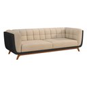 Ver imagem 1 de Sofá 2 Lugares 200cm Coin Pu Preto | Bouclé Suave Off White - Sallar Home