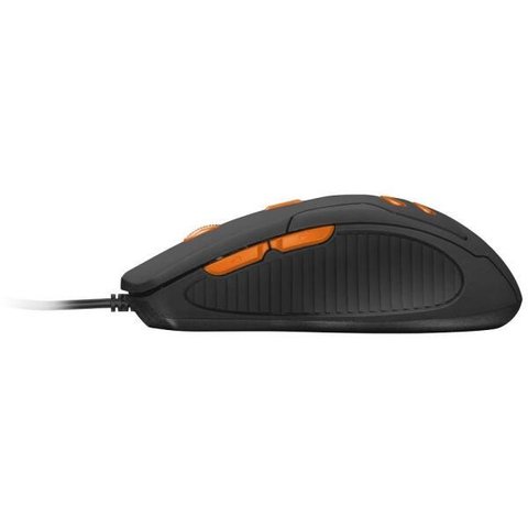 Mouse Gamer Multilaser 3200DPI 6 Botões Preto/Laranja com Mouse Pad - MO274