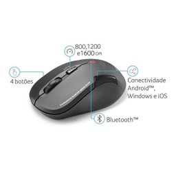 Mouse Sem Fio Multilaser Bluetooth Preto - MO254 - 6
