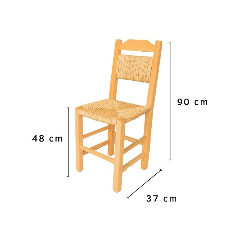 Kit 4 Cadeiras com Assento e Encosto de Palha - 4