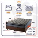 Ver imagem 3 de Conjunto Cama Box Queen c/ Molas Ensacadas Montreal Marrom 158x198x64