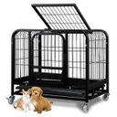 Ver imagem 4 de Gaiola Pet Cao Gato Cachorro Canil Animal de Estimaçao Pet Shop Bandeja Removivel Transporte Rodinha