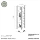 Ver imagem 4 de Kit 3 Estantes para Livros 5 Prateleiras 135CMX33CM Office Branco/Freijo/Off White