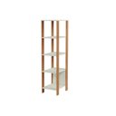 Ver imagem 2 de Kit 3 Estantes para Livros 5 Prateleiras 135CMX33CM Office Branco/Freijo/Off White