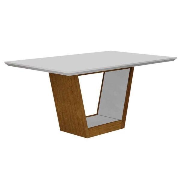 Conjunto Sala de Jantar Alemanha com 4 Cadeiras Lavinia Leifer Móveis Imbuia/Off-White/Animale Capucc - 1