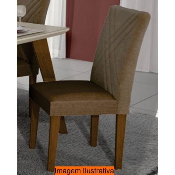 Conjunto Sala de Jantar Alemanha com 4 Cadeiras Lavinia Leifer Móveis Imbuia/Off-White/Animale Capucc - 5