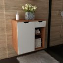Ver imagem 7 de Gabinete de Banheiro 60 Cm 1 Porta 1 Gaveta Romana Amêndoa/branco