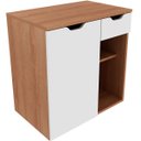 Ver imagem 4 de Gabinete de Banheiro 60 Cm 1 Porta 1 Gaveta Romana Amêndoa/branco