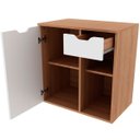 Ver imagem 2 de Gabinete de Banheiro 60 Cm 1 Porta 1 Gaveta Romana Amêndoa/branco