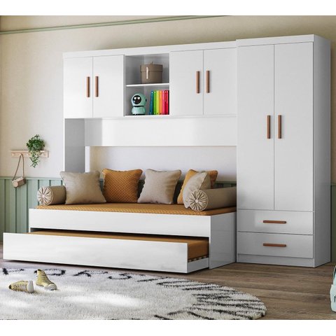 Quarto Infantil Modulado Ônix 4 Peças Bicama Flex Peternella