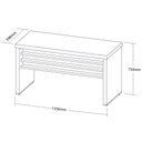 Ver imagem 3 de Mesa Retangular Denver Diretoria 140cm Tampo Robusto Carvalho Branco Escritório Executiva Luxo