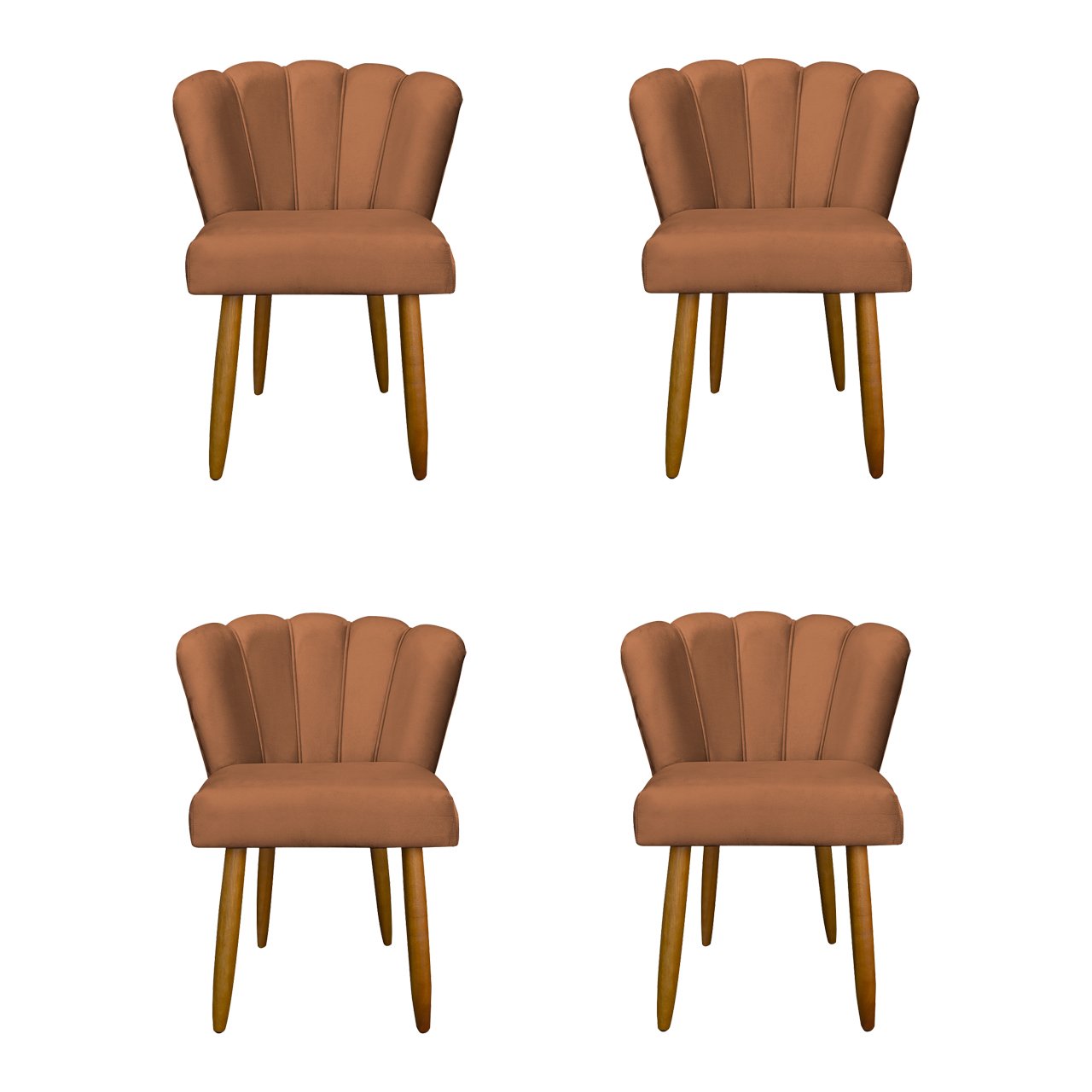 Kit 4 Cadeiras para Mesa de Jantar Flor - Balaqui Decor Cor:terracota