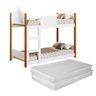 Cama Infantil Beliche Magia para Crianças Quarto Grade Proteção Escada com 2 Colchões Cor Branco - 1