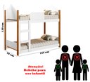 Ver imagem 6 de Cama Infantil Beliche Magia para Crianças Quarto Grade Proteção Escada com 2 Colchões Cor Branco
