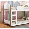 Cama Infantil Beliche Magia para Crianças Quarto Grade Proteção Escada com 2 Colchões Cor Branco - 3