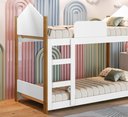 Ver imagem 3 de Cama Infantil Beliche Magia para Crianças Quarto Grade Proteção Escada com 2 Colchões Cor Branco
