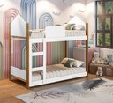 Ver imagem 2 de Cama Infantil Beliche Magia para Crianças Quarto Grade Proteção Escada com 2 Colchões Cor Branco