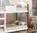Ver imagem 4 de Cama Infantil Beliche Magia para Crianças Quarto Grade Proteção Escada com 2 Colchões Cor Branco