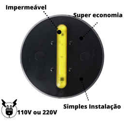 EcoLight Luminária Econômica - Base Preta 220V - 3