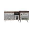 Ver imagem 3 de Armário Cozinha Gabinete Pia de 120 Cm com Balcão Cooktop 4 Bocas Savana Frente Preta