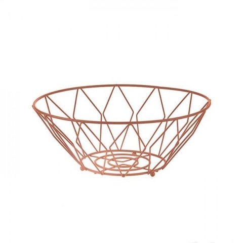 Fruteira Triângulo Aramada Rose Art House