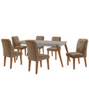 Ver imagem 2 de Mesa de Jantar Copper 180cm Tampo Mdf Vidro Canto Copo e 6 Cadeiras Melissa