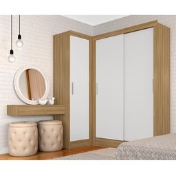 Guarda Roupa Modulado Porta de Correr Anne Bor/bran - Móveis Arapongas Boreal/branco - 1