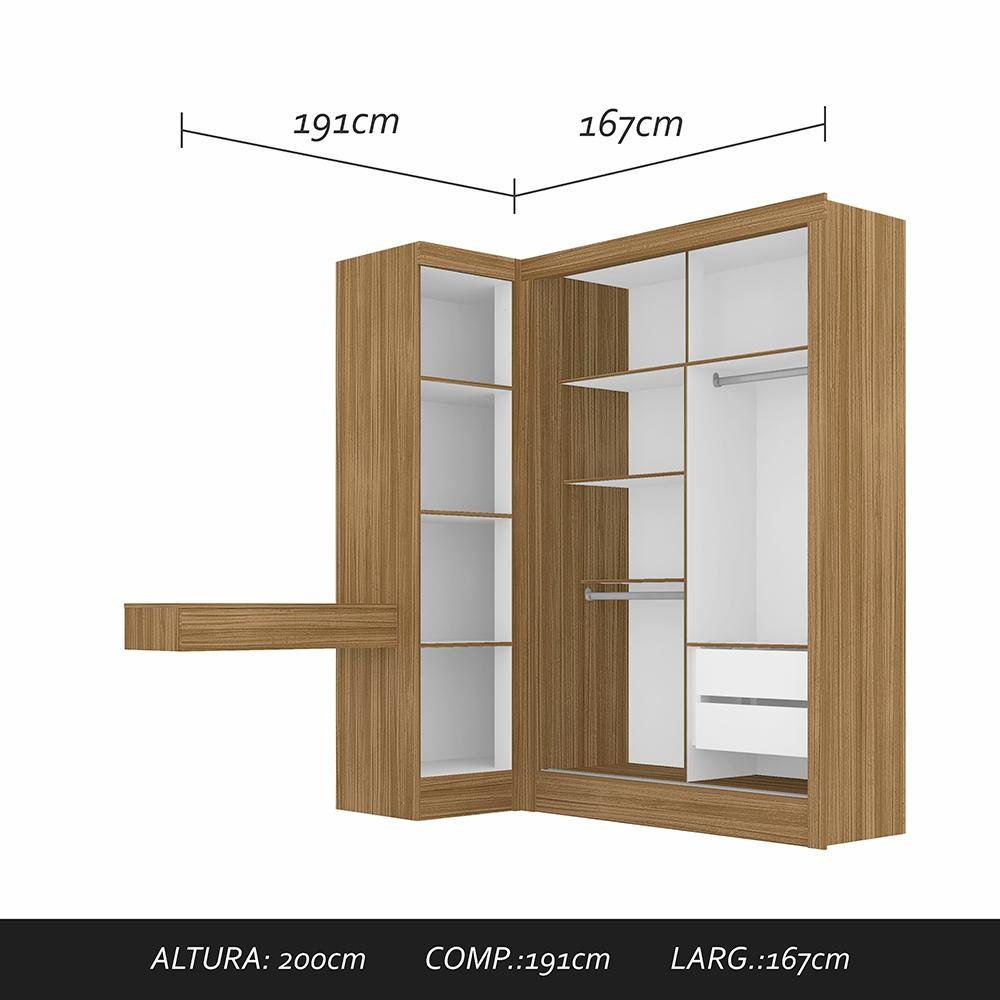 Guarda Roupa Modulado Porta de Correr Anne Bor/bran - Móveis Arapongas Boreal/branco - 2