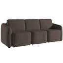 Ver imagem 1 de Sofá Cama Casal para Sala 306cm Polska K04 Veludo Marrom - Mpozenato