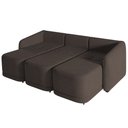 Ver imagem 6 de Sofá Cama Casal para Sala 306cm Polska K04 Veludo Marrom - Mpozenato