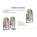 Ver imagem 2 de Espelheira de Banheiro Ori Parede Oval C/prateleira Metalica 41x87cm Cor Cimento - Mgm