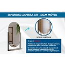 Ver imagem 3 de Espelheira de Banheiro Ori Parede Oval C/prateleira Metalica 41x87cm Cor Cimento - Mgm