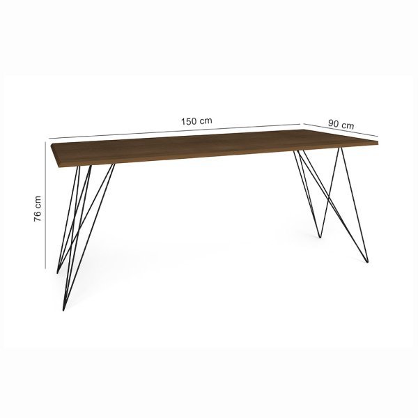 Mesa de Jantar Trama Plus Base Preto com Tampo Amêndoa 150x90 - New Green - 5