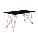 Ver imagem 3 de Mesa de Madeira Trama Base Cobre com Tampo Preto 140x80 - Asturias