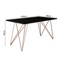 Ver imagem 4 de Mesa de Madeira Trama Base Cobre com Tampo Preto 140x80 - Asturias