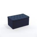 Ver imagem 3 de Kit Cabeceira Decorativa Para Cama Box Pollux e Calçadeira Sagitarius 90 Sued Azul Marinho Aradecor