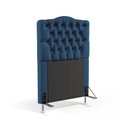 Ver imagem 2 de Kit Cabeceira Decorativa Para Cama Box Pollux e Calçadeira Sagitarius 90 Sued Azul Marinho Aradecor