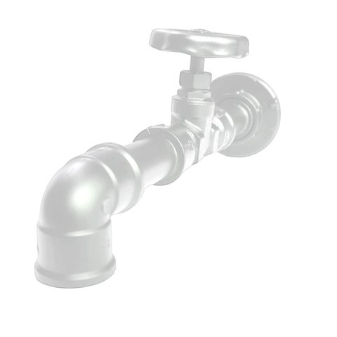 TORNEIRA DESIGN INDUSTRIAL PVC 1/2" PAREDE CLÁSSICA LUXO - MADARELI: BRANCO