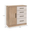 Ver imagem 4 de Cômoda Sapateira 1 Porta 4 Gavetas para Quarto com Corrediças Telescópicas Puxadores Modernos