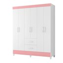 Ver imagem 2 de Guarda Roupa 6 Portas Cancun Branco Rosa