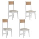 Ver imagem 1 de Conjunto 4 Cadeiras para Sala de Jantar Savana Branco/Mel