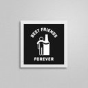 Ver imagem 2 de Quadro Quadrado Cerveja Best Friends 20x20cm:Madeira branca