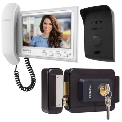 Kit 1 Vídeo Porteiro Interfone Ivr 1070 Hs + 1 Fechadura Fx1500 Intelbras Ivr1070 Hs Fx 1500