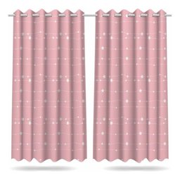 Cortina Infantil Quarto Menina Estrelas 2,60x1,50m Mod01 - 1